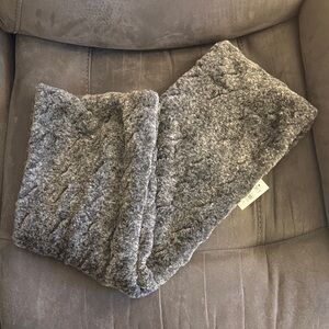 LOFT Heather Gray Faux Fur Scarf